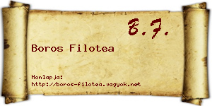 Boros Filotea névjegykártya